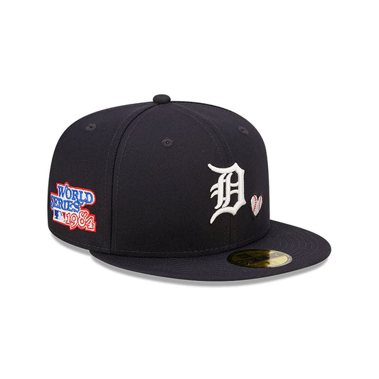 DETROIT TIGERS MLB TEAM HEART NAVY 59FIFTY FITTED CAP